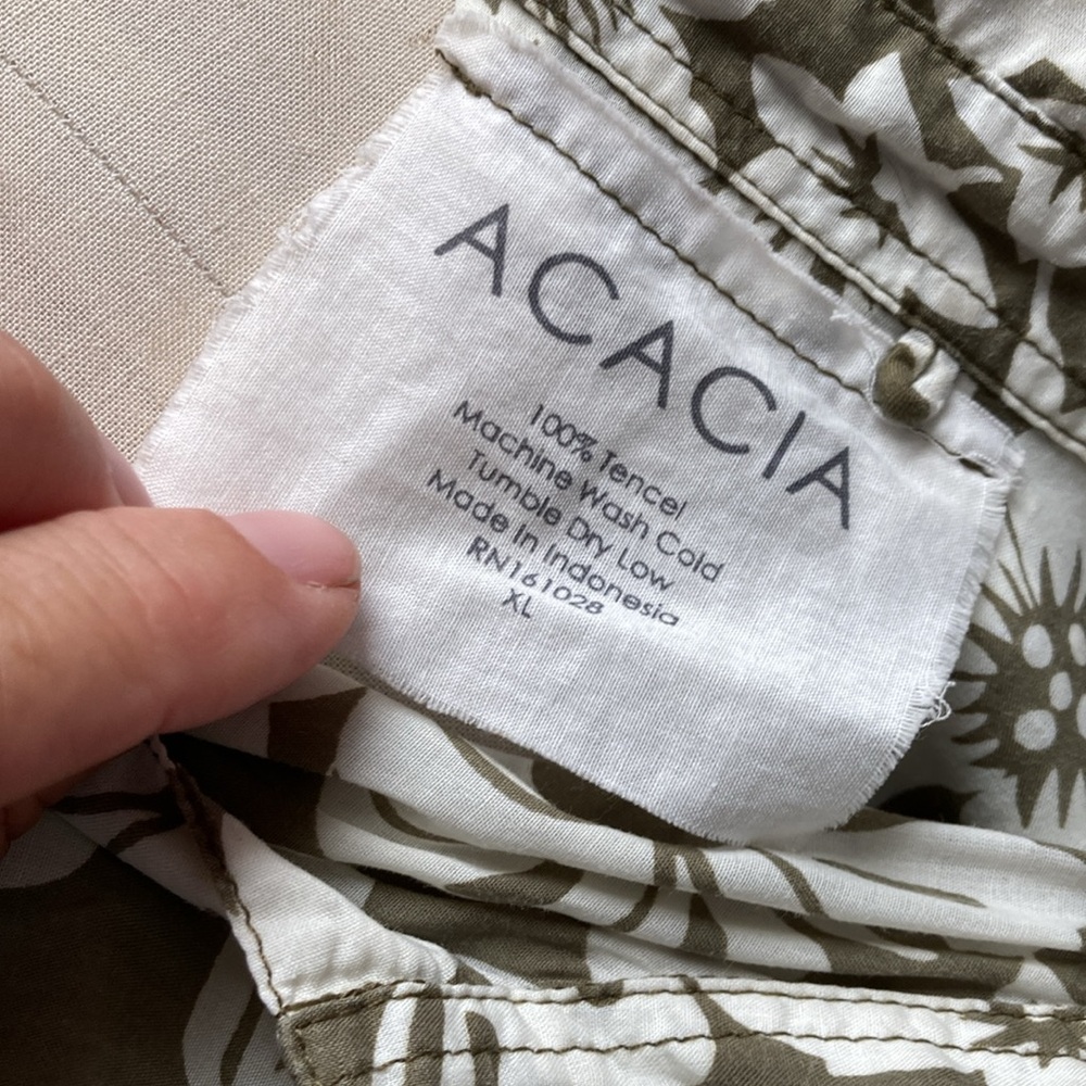 Acacia huahine Koki green cream floral shirt dress XL Mombasa - Picture 5 of 5